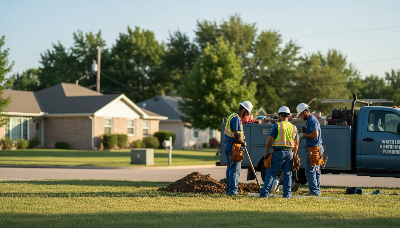 Residential water line and bathroom plumbing service in La Grange, TX